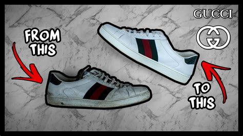 how do you clean gucci sneakers|Gucci ace white leather shoes.